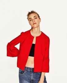 Blazer with bell sleeves at Zara